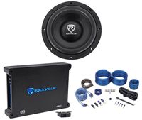 Rockville W10K6D4 V2 10" 2000 Watt Car Audio Subwoofer+Mono Amplifier+Amp Kit
