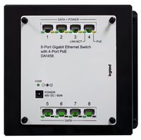Legrand - On-Q DA1458 8 Port Gigabit Ethernet Switch with 4 Port PoE, Platinum Grey