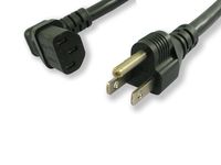 Lynn Electronics  C13U515P15A-8F  15-Amp/125-volt  8-Feet Power Cord IEC 60320 C13 Up  Angle to NEMA 5,  Black