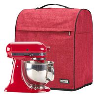 HOMEST Stand Mixer Dust Cover, Storage Bag with Pockets Compatible with KitchenAid Tilt Head & Bowl Lift Models (Fit for Tilt Head 4.5-5 Quart, Red)