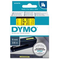 Dymo D1 Tape for Electronic Labelmakers 9mmx7m Black on Yellow Ref 40918 S0720730
