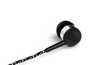 Tweedz Black and White Earbuds with Microphone and Controls - Durable, Tangle-Free, in Ear Headphones with Braided Fabric Wrapped Cords and Noise Isolating Ear Buds