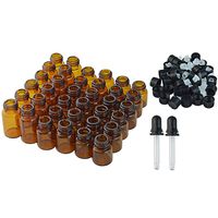 36pcs Essential Oil Bottles with 2pcs Transfer Pipettes, Lystaii 1ml 2ml 3ml Amber Glass Bottles Vials Oils Bottles for Essential Oils with Caps, Orifice Reducers and 2pcs Glass Dropper Pipettes