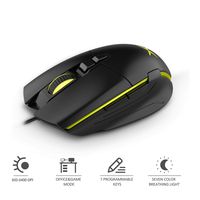 EIRIX Wired Gaming Mouse with 7 Programmable Buttons, RGB Backlit, 4 Adjustable DPI, Ergonomic Optical Laptop PC Gaming Mice for Windows 2000/XP/Vista/7/8/10