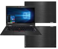 Decalrus - Protective Decal for Lenovo ThinkPad X1 Yoga (2nd Gen.) (14" Screen) Laptop Black Texture Brushed Aluminum Skin Skins Decal for case Cover wrap BAlenovoTnkPadX1yoga2genBack