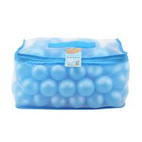 Lightaling 100pcs Blue Ocean Balls & Pit Balls Soft Plastic Phthalate & BPA Free Crush Proof - Reusable and Durable Storage Mesh Bag with Zipper