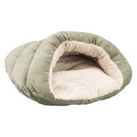 Sleep Zone Faux Suede Cuddle Cave Dog Bed - Fabric Bottom - 22X17 Inches / Sage / Attractive, Durable, Comfortable, Washable. By Ethical Pets