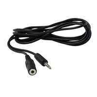 On-Q AC2512BK 3.5mm Audio Cable, M/F, Black, 12-Feet