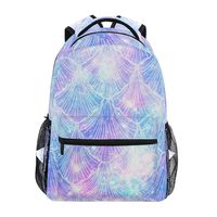 Mermaid Galaxy Print Travel Laptop Backpack Daypacks, Water Resistant College School Computer Bag Bookbag for Women & Men Outdoor Camping&Fits Up to 14-inch Notebook