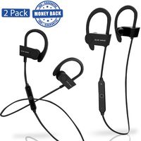 Bluetooth Headphones (2pack), Wireless Ear Hook Sweat-Proof Earbuds. In-Ear Sports Headset for Music & Mic. Loud HD Stereo, Noise Canceling, Headphone Earbuds, Great for Gym, Running, & Workouts