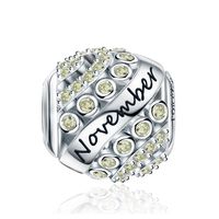 FOREVER QUEEN November Birthstone Charms for Pandora Charms Bracelet- 925 Sterling Silver Bead Openwork Charms, Happy Birthday Charms for Bracelet and Necklace FQ0004-11