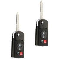 Flip Key Fob Remote fits 2005 2006 2007 2008 Mazda 6 Sedan & Mazda RX-8 (KPU41788), Set of 2