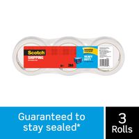 Scotch Heavy Duty Shipping Packaging Tape, 3 Rolls, 1.88" x 38.2 Yards, 3" Core, Great for Packing, Shipping & Moving, Clear (3850S-3)