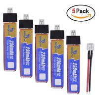 bangcool 5pcs 230mAh HV 1S 3.8V 30C Lipo Battery for Tiny Whoop Blade Inductrix with JST-PH 2.0 Connector
