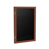 Ghent 36" x 30" 1 Door Enclosed Flannel Letter Board, Burgundy Letter Panel, Cherry Finish (PWC13630B-BG)