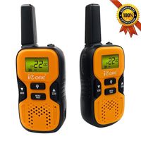 iCore Walkie Talkies for Kids, Long Range Walkie Talkie with 2 Way Radios (Pair), 22 Channel Walky Talk Rechargeable, Built-in Flash Light for Girls Boys Toys Age 6 7 Year Old Up (Orange)
