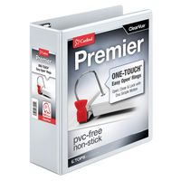 Cardinal Premier Easy Open 3-Ring Binder, 3", ONE-Touch Easy Open Locking Slant-D Rings, 650-Sheet Capacity, ClearVue Cover, PVC-Free, White (10330)