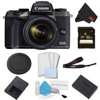 Canon EOS M5 Mirrorless Digital Camera with 18-150mm Lens Basic Bundle w/ 32GB Memory Card - International Model