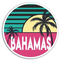 2 x 10cm Bahamas Vinyl Stickers - Caribbean Travel Sticker Laptop Luggage #18013 (10cm Wide)