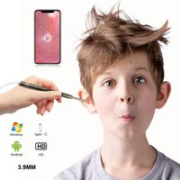 VANFINE Ear Otoscope,New Upgrade 3.9mm Diameter Visual Ear Cleaner Ear Scope Camera Waterproof Fvgia Black 16 Wireless Ear Camera, 1.3 Megapixels WiFi Ear Scope USB Ear Cleaning Endoscope Android