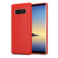 Kit Me Out World Case Abstract Series Case Designed for Samsung Galaxy Note 8, Full Matte Slim Fit Flexible TPU Minimal Durable Protection Case Cover Abstract Design (Red)