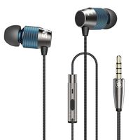 SIHIVIVE Ear Buds in Ear Headphones with Mic Wired Earphones Remote Bass Stereo Noise isolating Dual Diaphragm Transducer for All Cell Phones Android iOS with 3.5MM Jack(Blue and Black)