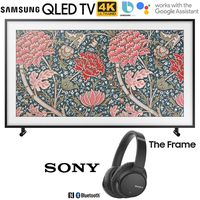 Samsung QN55LS03RA The Frame 3.0 55-inch LS03R QLED Smart 4K UHD TV (2019) Bundle with Sony WHCH700N/B Wireless Noise Canceling Bluetooth Headphones, Black
