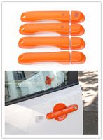 FMtoppeak 8 Pcs ABS Car Door Handle Cover Trim Frame for Jeep Renegade 2014 UP Orange