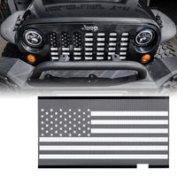 Xprite Grill Insert Mesh with Black & White America U.S Flag for 2007-2018 Jeep Wrangler JK Stock Grille
