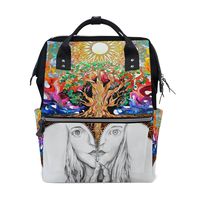 ALIREA Trippy Art Nature Diaper Bag Backpack, Large Capacity Muti-Function Travel Backpack