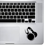StickAny Palm Series Headphones Detailed Sticker for MacBook Pro, Chromebook, and Laptops (Black)