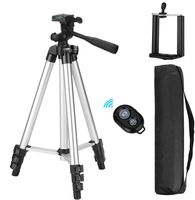 iPhone Tripod with iOS Andriod System, Eocean 50-inch Universal Tripod for Cellphone, Gopro and Camera with Wireless Remote, Compatible with iPhone/Galaxy Note 9/S9/Google (Silver)