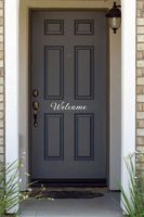 JS Artworks Welcome Home Front Door Vinyl Decal Sticker (White)