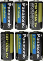 Panasonic Lithium CR123A 3V Photo Lithium Battery (Pack of 6)