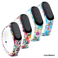 honecumi Colorful Strap Replacement for Xiaomi 3 Watch Band Wrist Strap Bracelet Adjustable Pattern Xiaomi Mi Band 3 Smartwatch Strap Bands for Men&Women-Xiaomi 3 Wrist Band-4 pcs