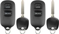 KeylessOption Keyless Entry Remote Control Fob Uncut Blank Car Ignition Key For Toyota GQ43VT14T (Pack of 2)