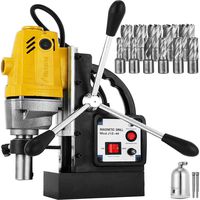 Mophorn 1100W Magnetic Drill Press with 1-1/2 Inch (40mm) Boring Diameter MD40 Magnetic Drill Press Machine 2810 LBS Magnetic Force Magnetic Drilling System 670 RPM with 11 Pcs HSS Annular Cutter Kit