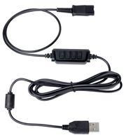 Headset QD(Quick Disconnect) Connector to USB Adapter Cable with Volume Adjuster, Mute for Speaker and Microphone Separately Compatible with Any Plantronics QD and VoiceJoy Headset QD Plug