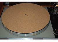 Cork 2mm Turntable Record Mat with record Label recess in the center