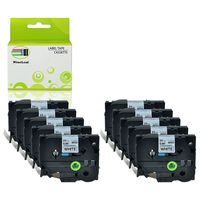 NineLeaf 10PK Black on White 24mm 1''/0.94'' Label Tape Compatible for Brother TZeS251 Tze-S251 TZ-S251 TZS251 P-Touch PT-2430PC Label Maker