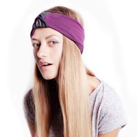 BLOM Original Multi Style Headband. Made for Women Yoga Fashion Workout Running Athletic Travel. Wear Wide Turban Thick Knotted. Comfort Stretch Versatility. Charcoal & Lava.