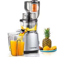 AMZCHEF Slow Juicer Slow Masticating Juicer Cold Press Juicer Vegetable&Fruit Extractor Juicer Machine Vertical Reverse Function Quiet Motor Big Feed Chute|Juice Jug&Brush BPA-Free 56RPM