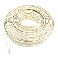 RJ11 6P4C Modular Telephone Extension Cable Phone Cord Line Wire (100 Feet, beige)