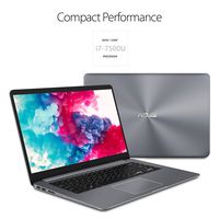 ASUS VivoBook 15" inch Thin & Light Full HD Laptop - Intel Core i7-7500U, 16GB RAM, 1TB HDD, NVIDIA 940MX, USB-C, NanoEdge WideView Display, Wins 10, Gray