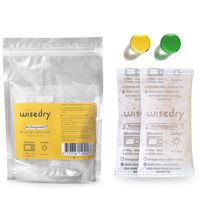 wisedry 50 Gram [6PACKS] Rechargeable Silica Gel Desiccant Packets Fast Reactivate Desiccant Bags Orange to Green indicating for Air Dryer Food Grade