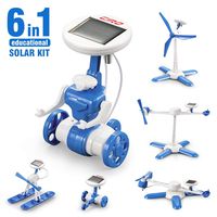 CIRO Solar Robot Science Kit 6-in-1 STEM Learning Building Toys for Kids, Powered Propeller Engines Educational Kit, Walking Robot/Air Boat/Windmill/Plane