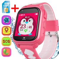 Kids Smart Watch Phone for 3+ Girls Boys,Smartwatch with Free SIM Card GPS&LBS Positioning Tracker 2 Way Calls&Voice Chat SOS Call Touch Screen Alarm Clock Compatible Android iOS Birthday Gift