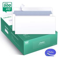 Ohuhu #10 Envelopes SELF Seal Business Envelope Windowless Design, Security Tint Pattern for Secure Mailing, Invoices, Statements & Legal Document, 4-1/8 x 9-1/2, 500 Pack, A Letter Opener Included