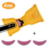 Chainsaw Sharpener, Universal Fast And Convenient Chain Saw Blade Sharpener Fast-Sharpening Stone Grinder Tools Bar-Mounted Chainsaw Teech Sharpener Fit for 14" 16" 18" 20" (4 PCS Sharpening Stone )