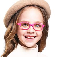 Baby Glasses for Kids Blue Light Glasses Toddler Computer Tv Screen Protection Uv Eyeglasses with Strap Age 2-4 (Rose red Frame)